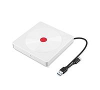 BGAZA 2022 Externo DVD Conducir USB 3.0 Portátil CD/DVD +/- RW Conducir/DVD Jugador for Laptop CD ROM Quemador Compatible for PC(02 White)