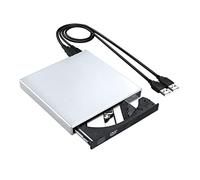 BGAZA Externo DVD Unidad óptica de accionamiento ROM USB 2.0 Jugador CD-RW Griterista del Quemador Reader Recorder Portatil for PC portátil(Sliver)
