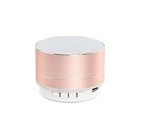BGAZA LED portátil de Altavoces estéreo Bluetooth Wireless Mini Altavoz de subgraves Metal bajo estupendo TF Tarjeta for el Reproductor de música MP3(Rose Gold)