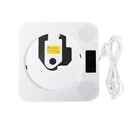 BGAZA Música portátil CD Player Bluetooth-Compatible en la Pared de Escritorio Smart Smart DVD Player Control Remoto Altavoz Hi-Fi FM Radio USB MP3(White EU Plug)