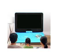 BGAZA Portátil DVD Jugador, batería Recargable incorporada, Pantalla giratoria, Soporte CD/DVD/SD Tarjeta/USB, Control Remoto, Cargador de Coche(Blauw)