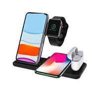 BGAZA Soporte de Cargador inalámbrico rápido de 30W for Reloj de teléfono 4 en 1 estación de Carga Plegable for Auriculares(Style 1 30W 4 in 1 B)