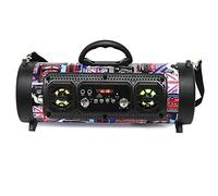 BGAZA Stereo 20W Grande de la energía del Altavoz subwoofer inalámbrico Bluetooth Bajos Pesados Altavoces Reproductor de música Soporte KTV Pantalla LCD FM TF de Radio(Rot)