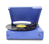 BGAZA Tocadiscos de Vinilo del gramófono Moderno 33/45/78 RPM Plataforma giratoria for Jugar fonógrafo Bluetooth 2.0(Blauw)