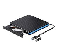 BGAZA Unidad óptica Externa Tipo C USB3.0 2 En 1 CD/DVD/VCD Quemador Jugador Lector RW Unidad portátil de la Unidad óptica Externa