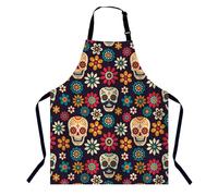 BGBDEIA Delantal 02, Calavera mexicana de azúcar floral, 27 X 31 Inch