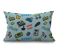 BGBDEIA Funda de cojín con diseño de videojuegos, diseño de mango de videojuegos y juegos en la cintura, lumbar, algodón, lino, funda de cojín para sofá, decoración del hogar, rectangular, 30 x 50 cm