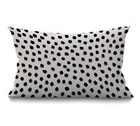 BGBDEIA Funda de cojín decorativa con puntos, pinceladas, puntos, algodón, lino, para exteriores, alargada, rectangular, para sofá, sofá, cama, coche, 30 x 50 cm, negro