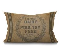 BGBDEIA Funda de cojín decorativa de lino y algodón de arpillera vintage para sofá o cama, 30 x 50 cm, 30 x 50 cm