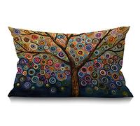 BGBDEIA Love Tree - Funda de cojín de 30 x 50 cm con diseño de árbol de Arco Iris, diseño de Lunares, Funda de Almohada Decorativa para el hogar, Regalos para el hogar, Regalo de inauguración de la