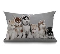 BGBDEIA Sit Stay Words - Funda de cojín lumbar de lino y algodón con diseño de perro para oficina o casa, decorativa, 30 x 50 cm, 30 x 50 cm