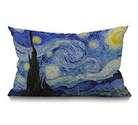 BGBDEIA Starry Night by Vincent Van Gogh - Fundas de cojín decorativas de lino de 30 x 50 cm, rectangulares, para jardín, patio, sala de estar, sofá