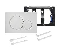 BGDIEAKIN Botón Blanco de Doble Descarga Compatible con for GE-Berit Sigma01 115.770.46.6 Piezas de Repuesto for Tanque de Inodoro Oculto montado en la Pared