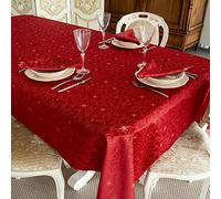 BGEUROPE - Mantel de Navidad - Tratamiento Anti Manchas - Ref. Christmas Star - Rojo, 59 x 157" (150 x 400cm)