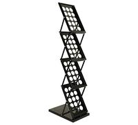 BGF Soporte plegable para folletos, soporte de exhibición, soporte para catálogo, soporte de metal, color negro
