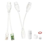 Bgfaquri Combinador PoE para 2 Cámaras IP con un Solo Cable, Adaptador RJ45 PoE 1 a 2 para Alimentación y Datos Compatible con Switch y NVR, Divisor Impermeable para Instalaciones Interior Exterior