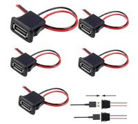 Bgfaquri - Conector USB de 3 a 2 pines, conector USB hembra de 2 hilos con hebilla de ranura a presión, conector de carga de 20 V máximo para videovigilancia, audio, equipos domésticos