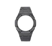 BGFFDSZ Accesorios metálicos compatibles con el reloj Casio Farmhouse Oak GM-2100 caja personalizada en oro esmerilado y juego especial de acero inoxidable(Black case strap set)