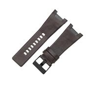 BGFFDSZ Compatible con correa de reloj Diesel for hombre Dz4246 Dz1273 Dz1216, impermeable, cómoda, de cuero suave, con interfaz cóncava.(Brown(PW)-Black-K3)