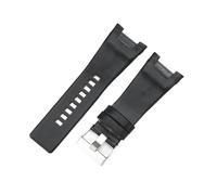 BGFFDSZ Compatible con correa de reloj Diesel for hombre Dz4246 Dz1273 Dz1216, impermeable, cómoda, de cuero suave, con interfaz cóncava.(Black(PW)-Steel-K3)