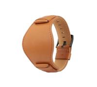 BGFFDSZ Compatible con Fossil Panerai, un reloj de cuero base y correa piel vacuno for hombre, 22 mm 24(Light brown Black,24mm)