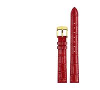 BGFFDSZ Correa de cuero compatible con Casio LTP-V007L/1208/LTH-1060/4048, con brazalete estilo Ins for mujer, correa roja de 14 mm.(Red gold clasp)
