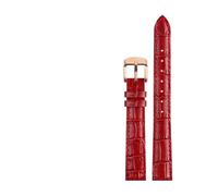 BGFFDSZ Correa de cuero compatible con Casio LTP-V007L/1208/LTH-1060/4048, con brazalete estilo Ins for mujer, correa roja de 14 mm.(Red rose gold)