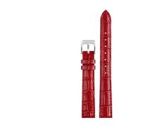 BGFFDSZ Correa de cuero compatible con Casio LTP-V007L/1208/LTH-1060/4048, con brazalete estilo Ins for mujer, correa roja de 14 mm.(Red silver clasp)