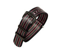 BGFFDSZ Correa de reloj de nailon suave y transpirable compatible con Omega 300 Ghost Party 007 Longines Conquest Seiko Casio Mido 20 22 mm for hombre.((9) Black red-Black,20mm)