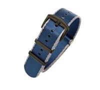 BGFFDSZ Correa de reloj de nailon suave y transpirable compatible con Omega 300 Ghost Party 007 Longines Conquest Seiko Casio Mido 20 22 mm for hombre.((2) Gray blue-Black,20mm)
