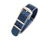 BGFFDSZ Correa de reloj de nailon suave y transpirable compatible con Omega 300 Ghost Party 007 Longines Conquest Seiko Casio Mido 20 22 mm for hombre.((2) Gray blue-Steel,22mm)