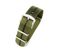 BGFFDSZ Correa de reloj de nailon suave y transpirable compatible con Omega 300 Ghost Party 007 Longines Conquest Seiko Casio Mido 20 22 mm for hombre.(Green Black-Steel,22mm)