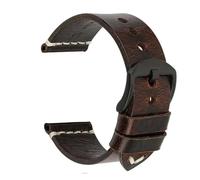 BGFFDSZ Correa de reloj hecha a mano compatible con Panerai Seiko Hamilton (18 mm, 19 mm, 20 mm, 21 mm, 22 mm, 23 mm y 24 mm), color marrón oscuro, azul y negro.(Dark brown black,20mm)