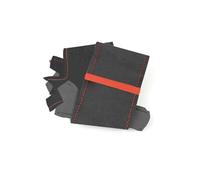 BGFFDSZ Funda de Volante Interior de Piel de Ante for Coche, Compatible con Land Rover Discovery 3 (2004-2009) y Range Rover Sport (2005-2008).(Red Strip-no Hole)