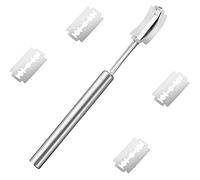 Bgfuni Herramienta de Corte de Pan Panaderos, Bread Lame Cuchillo de Pan Panaderia Cocina Profesional para Masa Pan DIY con 5 Inoxidable Cuchilla Reemplazables, Mango de acero inoxidable, Plata (A)
