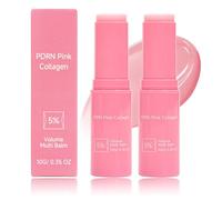 BGFUO PDRN Pink Collagen Volume Multi Balm Sticks - Palillos de bálsamo | Con colágeno y péptidos, bálsamo hidratante para labios, ojos y cuello, cuidado suave de la piel para el día a día (2 barras)