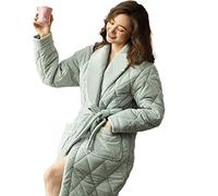 BGFYUSF Bata de baño de Franela de Tres Capas para Mujer, Bata de baño de Invierno súper Gruesa, camisón Acolchado de Tres Capas, Bata Larga, Ropa de Dormir con Bolsillo para el hogar (1 M)