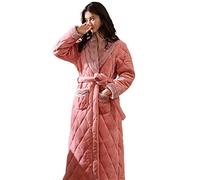 BGFYUSF Bata de baño de Franela de Tres Capas, supergruesa, para el Invierno, para Dormir, con Relleno, para el hogar (2 Tallas)