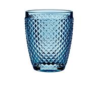 B'GHEST Set 6 uds. Diamante Vaso bajo Agua/Vino Fabricado en Vidrio. Capacidad 25 cl. Color:Azul Marino.