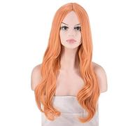 BGHJUE Harajuku Style Ladies In Orange Big Wave Long Curly Hair Wig Anime Cosplay Long Hair (Color : Orange)-Orange
