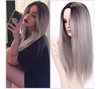 BGHJUE N Wigi S A Wig Wigs With Bangs Long Water Wave Synthetic Wigs For Women African American Can Be Cosplay Heat Resistant Hair White Gradient