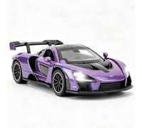 BGHSCA 1/32 McLaren Senna Auto Modelo, Recoger McLaren Senna Super Sport Diecast Auto Juguete con Sonido y Luz, Aleación de Zinc Pull Back Purple Toy Vehículo para Adultos Niños Niñas
