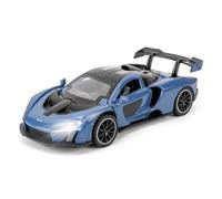 BGHSCA 1/32 McLaren Senna Auto Modelo, Recoger McLaren Senna Super Sport Diecast Coche Juguete con Sonido y Luz, Aleación de Zinc Pull Back Azul Juguete Vehículo para Adultos Niños Niñas