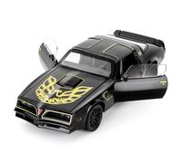 BGHSCA 1/32 Pontiac Firebird Trans Am Coche de Juguete de Coche Fundido a Presión con Sonido y Luz Juguete de Vehículo para Niños y Adultos Coleccionable Regalo de Cumpleaños Negro