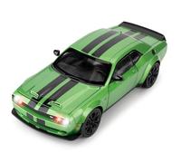 BGHSCA Compatible con Dodge Challenger SRT Hellcat Auto Model, 1:22 Die-Cast Coche de Juguete con Sonido y Luz, Pull Back Modelo Vehículo Juguete para Adultos Niños (Verde)