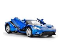 BGHSCA Ford GT - Coche de juguete de aluminio a escala 1:36 con mecanismo de retirada, coleccionable estático, juguete de vehículo, regalo para niños a partir de 3 años y adultos (azul)