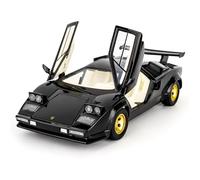 BGHSCA Lamborghini Countach 1/24 Modelo de coche de juguete Diecast con sonido y luz, vehículos de juguete para adultos y niños a partir de 3 años, coleccionables, negro