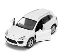 BGHSCA Modelo coleccionable de metal a escala 1:36, Porsche Cayenne, juguete de retiro para niños a partir de 3 años (blanco)