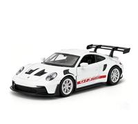 BGHSCA Modelos de coche Porsche 911 GT3 RS a escala 1/36, vehículos de metal coleccionables tiradores de retroceso Porsche 911 GT3 RS juguetes de coche para regalo para niños y niñas (blanco)