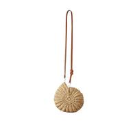 BGHYJKOL Bolso Nacar Bolso de concha tejido a mano for mujer, bandolera tipo mensajero con cadena perlas, bolso compras for las fiestas(Khaki Conch Bag)